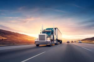 truck azzurro su strada