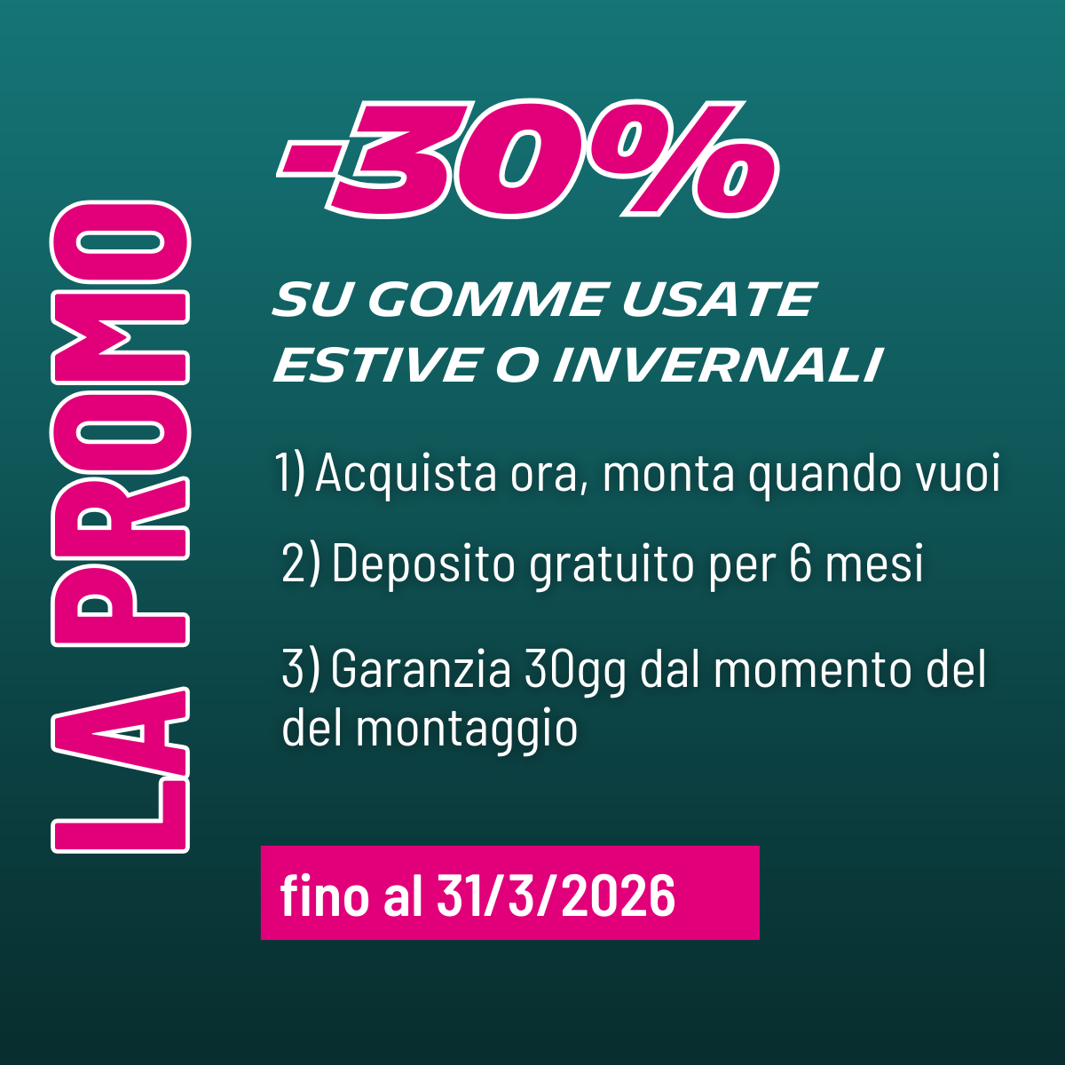 Promo Gomme Usate 2026 Marzo