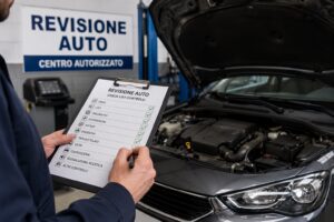 tecnico durante revisione auto a Bologna