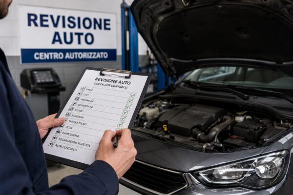 tecnico durante revisione auto a Bologna